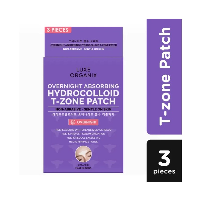 Luxe Organix Overnight Absorbing Hydrocolloid T- Zone Patch (3pcs)