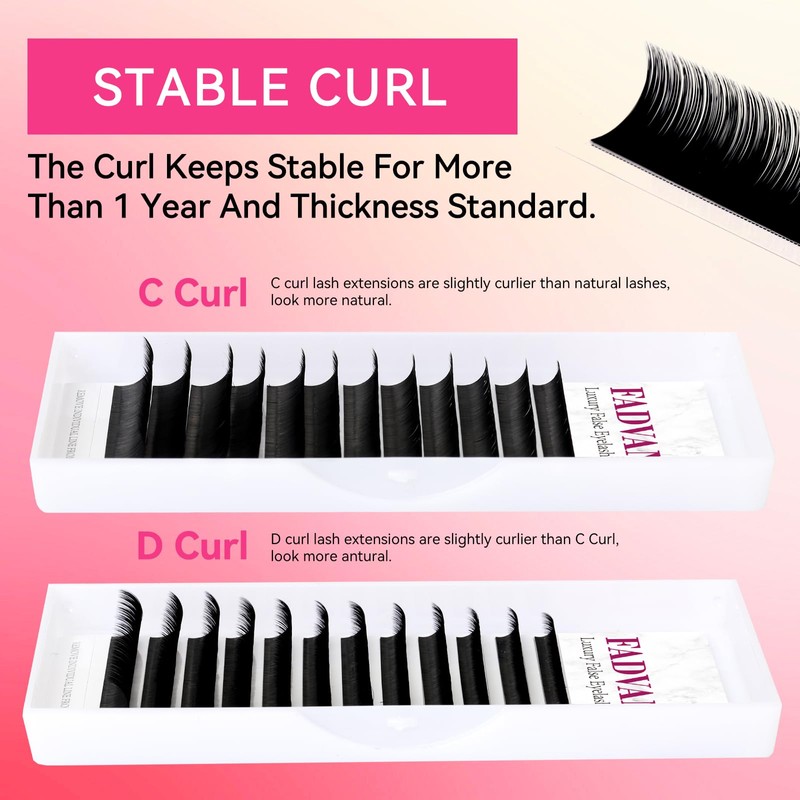 FADVAN Individual Eyelash Extensions 0.05 D Curl 7-15 mm Blending