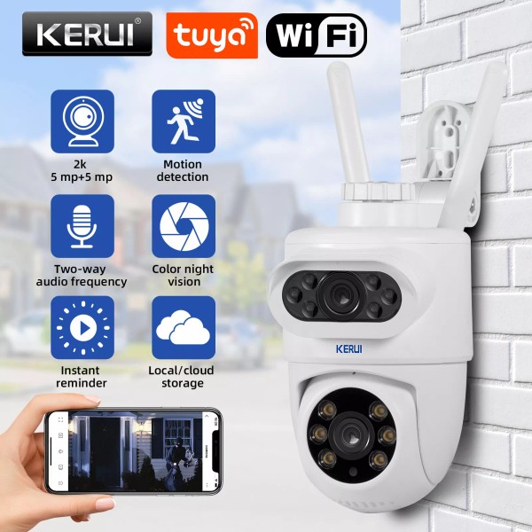 KERUI Outdoor 10MP 5K HD Dual Lens WiFi IP Camera