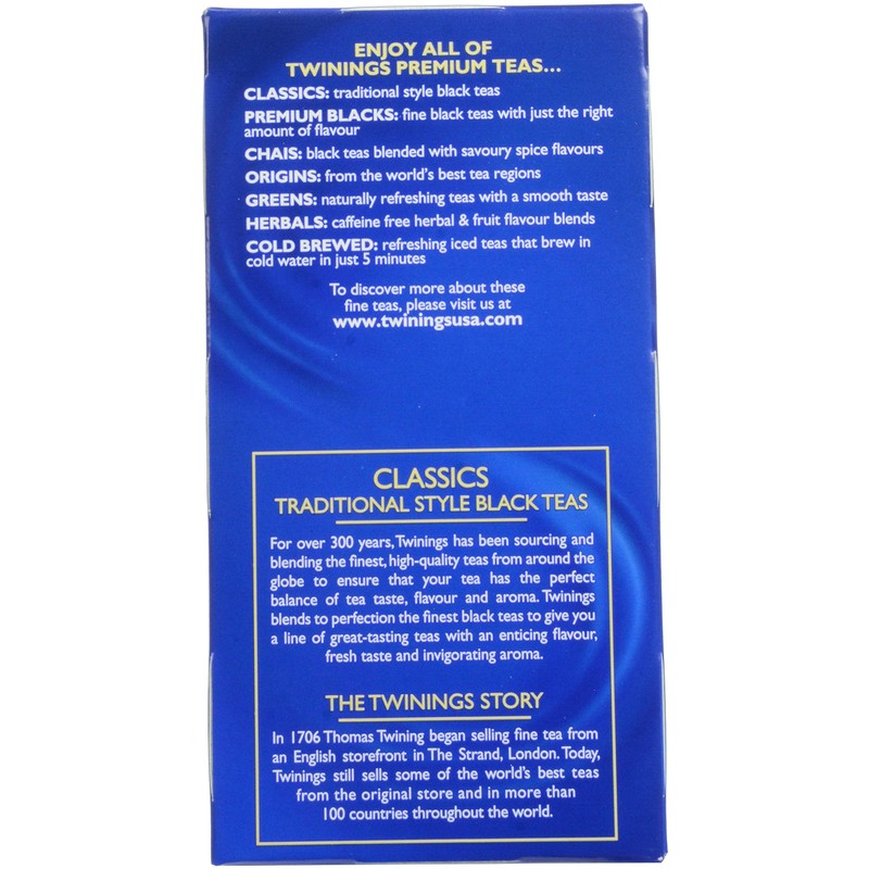 Twinings of London Black Tea Variety Pack with Four Flavors,
