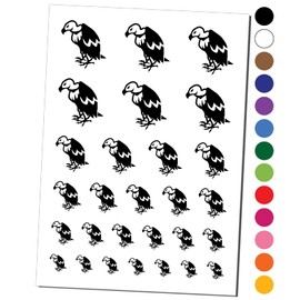 Condor Vulture Bird Temporary Tattoo Water Resistant Fake Body Art Set Collection - Black (One Sheet)