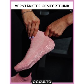 Occulto Stopper socks for men and women (2-4 pairs, model: Madeleine), non-slip socks for men and women, long yoga socks with nubs, ABS non-slip socks, 4 Pairs | Black/Grey/Navy/Blue, 35-38