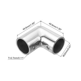 uxcell 2pcs Boat Handrail Fitting, 2-Way Elbow Pipe Connector Marine Grade 316 Stainless Steel Pipe Fitting Connector 2.6mm for 7/8inch OD Tube Shelves Display Racks