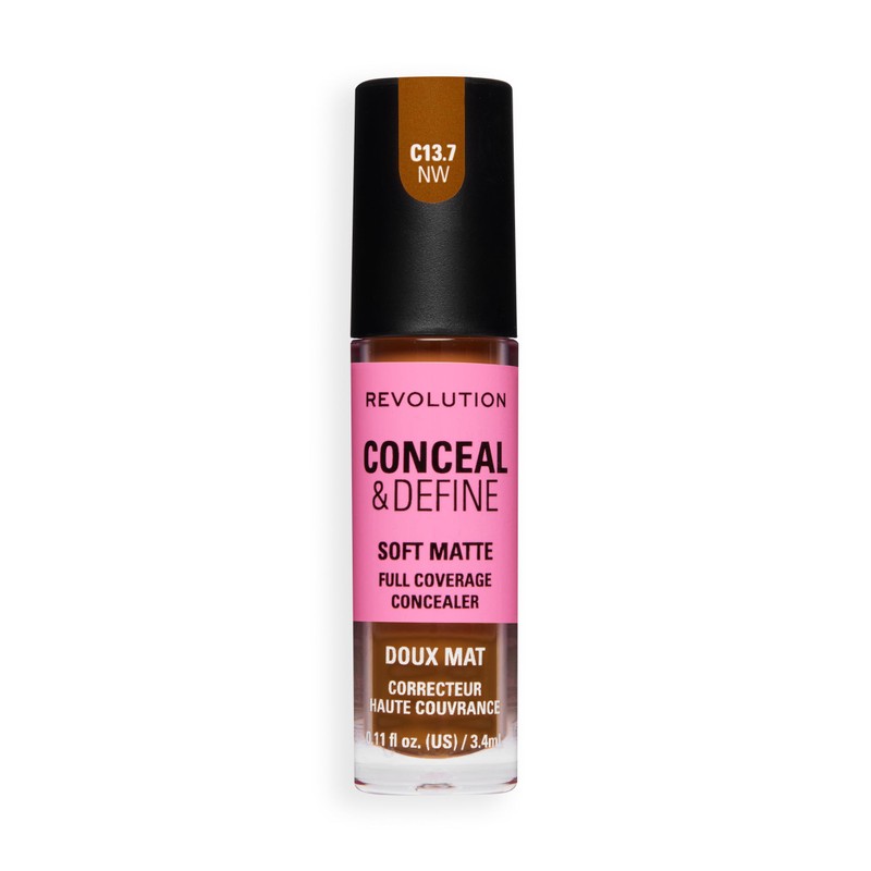 Revolution Conceal and Define Full Coverage Concealer, Correttore Leggero Fini