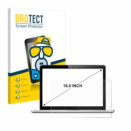 BROTECT 16 Inch Anti-Glare Screen Protector for Laptops with 16.0 Inch (40.6 cm) [354 mm x 199 mm, 16:9] Screen Protector Film, Matt, Anti-Fingerprint
