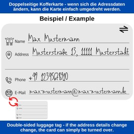 Premium Luggage Tag with Address Tag, 2 Pieces, Black Hard Plastic Sign, for Air Travel, Cruise, Etc, Suitcase Tag Luggage Tag, Name Tag, Address Tag, Bag Tag, ID Tag