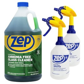 Zep Ammonia Free Glass Cleaner Concentrate - Professional Grade Formula - 1 Gallon E-Z Fill Sprayer 2-Pack – Bundle