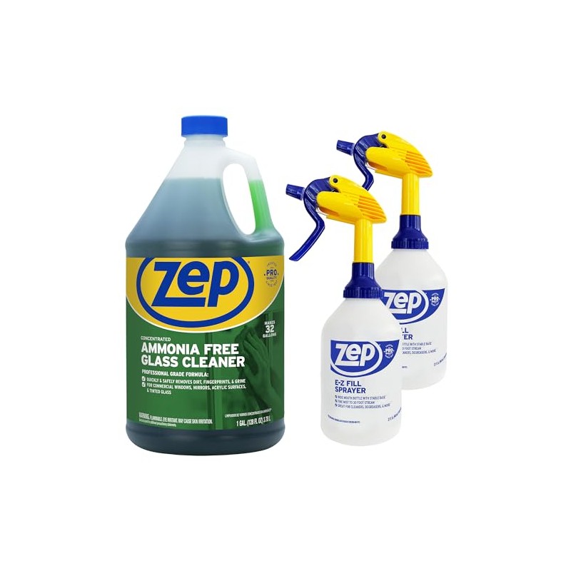 Zep Ammonia Free Glass Cleaner Concentrate - Professional Grade Formula