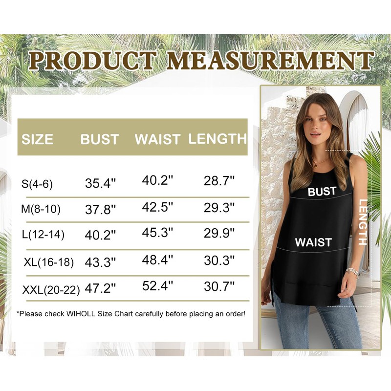 WIHOLL Summer Tank Top for Women 2024 Loose Fit Cute