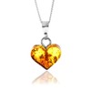 SilverAmber Jewellery UK - Genuine Tiny Baltic Amber Carved Heart