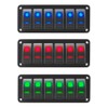 Riloer 3/4/5/6/8 Gang Switch Panel, DC12V/24V 240W Rocker Switch Panel,