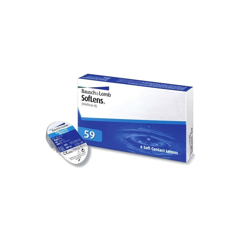 Bausch + Lomb SofLens 59 Monatslinsen, sphärische Kontaktlinsen, weich, 6
