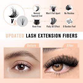 DIY Lash Clusters 320 Pcs Eyelash Extensions 200D Eyelash Clusters Natural Look Wispy Lashes D Curl -16mm Cluster Lashes Individual Lashes Thin Band & Soft