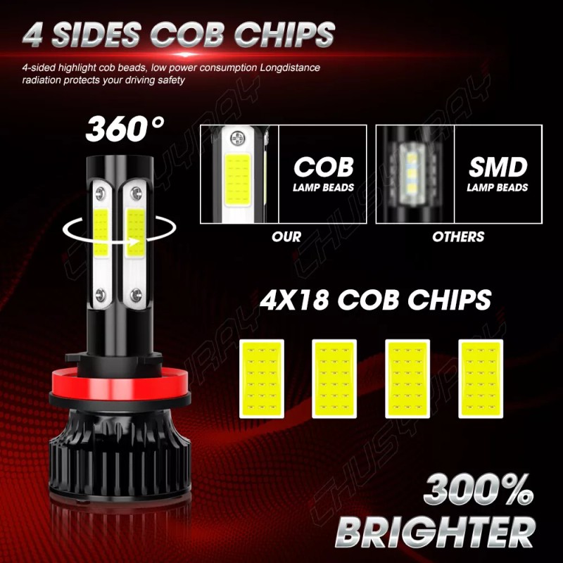 CHUSYYRAY For Freightliner Cascadia Combo 6x H11 LED Headlight Bulbs+Fog