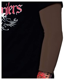 Tat2X Ink Armor Premium 3/4 Arm Tattoo Cover Up Sleeve - No Slip Gripper - U.S. Made - Brown - XL2X (Single arm/Elbow Sleeve)