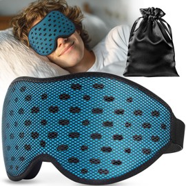 Umisleep 100% Lightproof Breathable Sleep Mask for Men & Women - 2025 Edition, 3D Sleep Goggles, Ultra Lightweight & Comfortable with Storage Bag for Travel, Airplane, Night Shift, Sky Blue