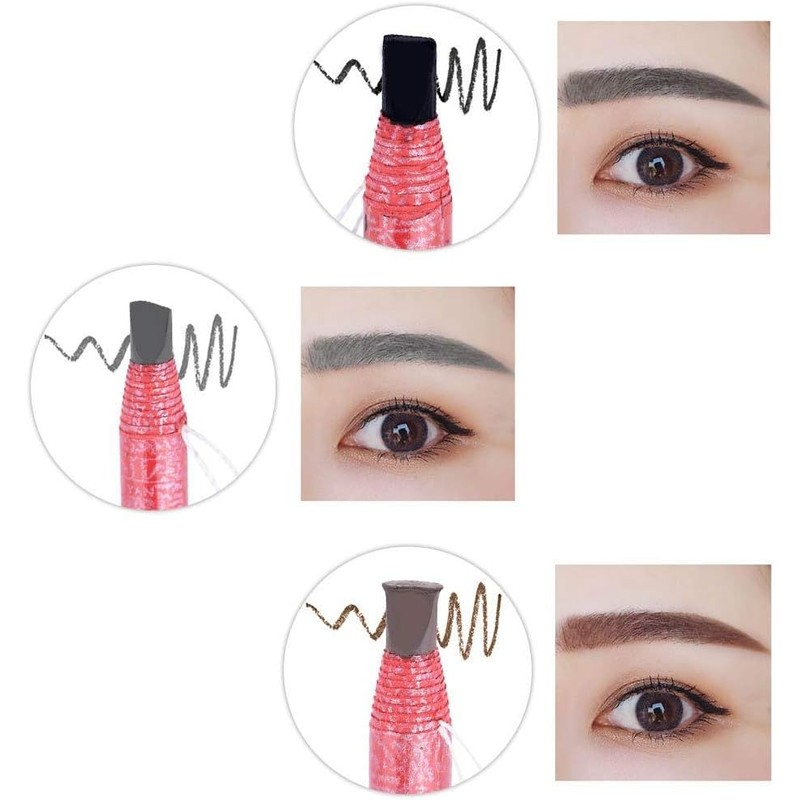 Lápiz de cejas microblading semipermanente, resistente al agua, color café,