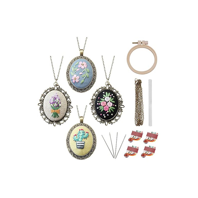 ZOCONE - Paquete de 4 kits de collar de bordado,