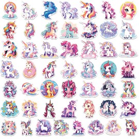 Sticker Pack of 50 Unicorn Stickers Water Bottles Unicorn Phone Guitar Skateboard Computer Suitcase Bicycle Dragon Vinyl Stickers Waterproof Aesthetic Stickers for Teenagers