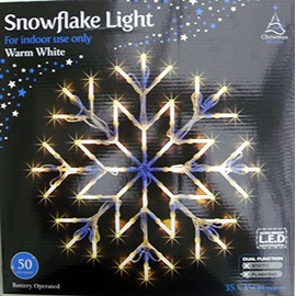 Warm White LED Snowflake Light 35cm x35cm Christmas Xmas