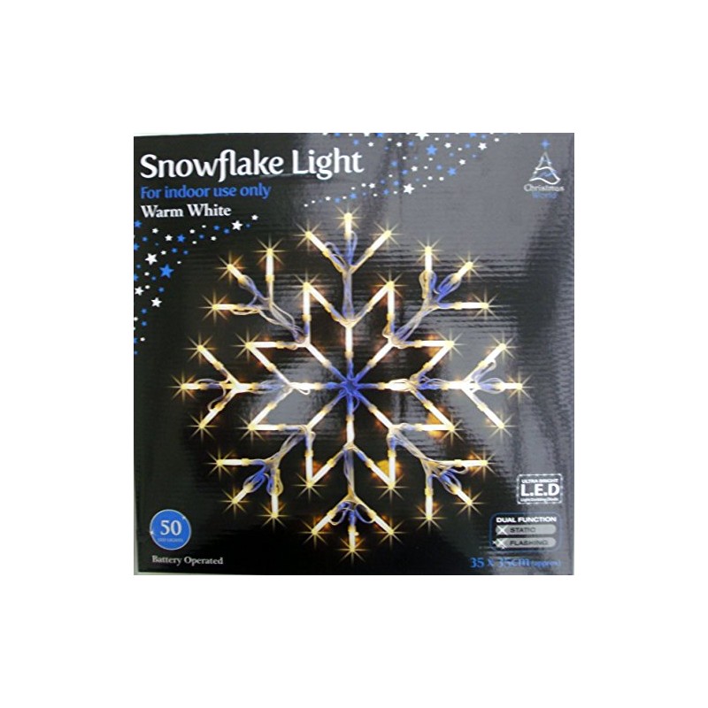 Warm White LED Snowflake Light 35cm x35cm Christmas Xmas