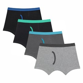 MALLARY BY MATTHEW Boys Boxer Briefs 4-Pack, Green Teal Blue Grey, Medium