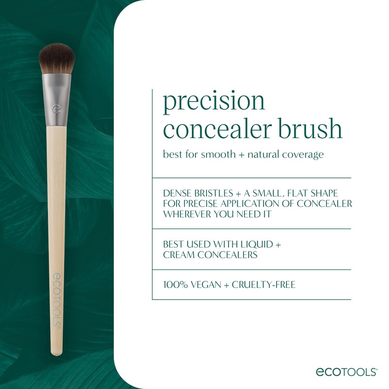 EcoTools Precision Concealer Makeup Brush, For Concealing Under Eyes &
