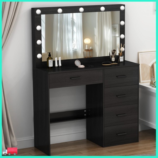 Unbranded Dressing Table Drawers Storage Vanity Set Desk with Light