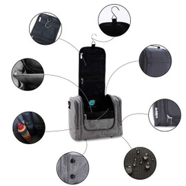 Troussette Premium Hanging Toiletry Bag, Toiletry Bag for Travel Travel Earth®, black, Toiletry bag