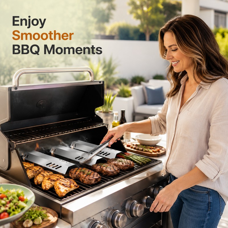 Stainless Steel Grill Heat Tents, Universal Burner Covers for Gas