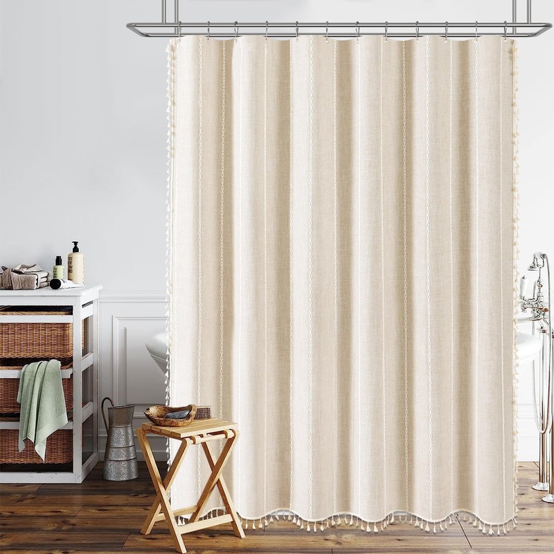 BTTN Extra Long Shower Curtain - 72x84 Long Boho Chic