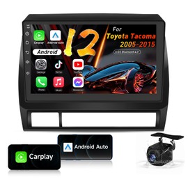Car Radio Stereo for Toyota Tacoma 2005-2015: 4Core 64G ROM 9 Inch 1280 * 800 HD Touch Screen Car Stereo Replacement Android 12 CarPlay Android Auto Bluetooth 5G WiFi GPS FM Backup Camera
