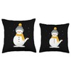 Funny Snowman Cat Throw Pillow