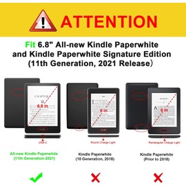 BYCeKe 6.8 Inch Kindle Paperwhite 11th Generation Case 2021 (Model Number: M2L3EK/M2L4EK), Lightweight PU Leather Protective Case with Wrist Strap and Auto Sleep/Wake Function, Marble