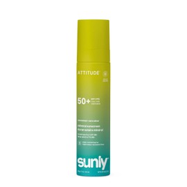 ATTITUDE Mineral Sunscreen Lightweight Lotion SPF 50, Broad Spectrum Zinc Oxide, EWG Verified, Non-Nano, Water-Resistant 80 Minutes, Non-Greasy for Face & Body, Vegan, Unscented, 3 Oz