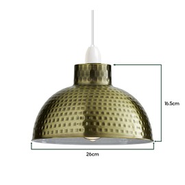 LEDSone Retro Style 10.25" Dome Metal Lamp Shade for Kitchen Bedroom Living Room (Green Brass)