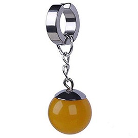 Anime Super Black GK Time 925 Sterling Silver Finger Ring Earring (Single Yellow)