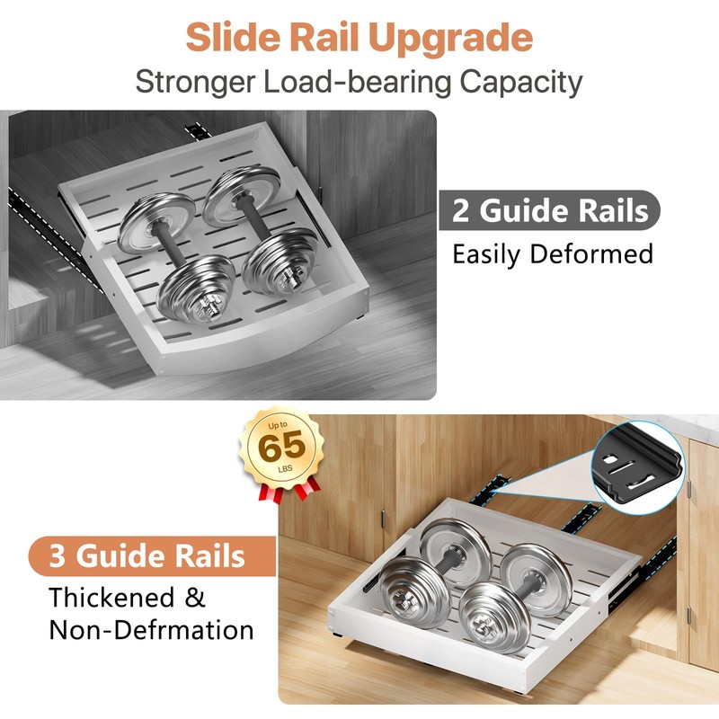 BUFOR 1 Pack Pull out Cabinet Organizer, Width (12"-19") Depth