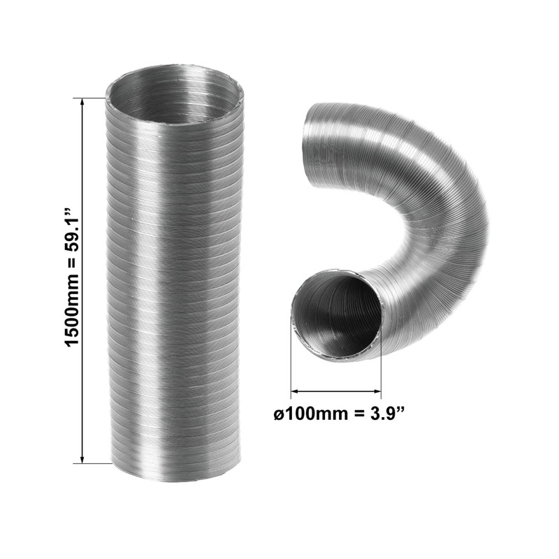 Diameter 100 mm Length 1.5 m Aluminium Flexible Tube -