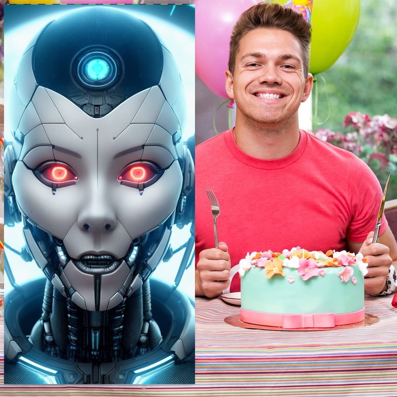 Scientific Robot Artificial Intelligence Banner Backdrop AI Robot Theme Decor