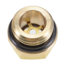 sourcing map Oil Liquid Level Indicator Sight Glass M18 x 1.5 mm Male Thread Brass Air Compressor Fittings with O-Ring Yellow Pack of 2