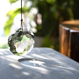 Hanging Chandelier Crystals Prisms Clear Chandelier Crystals Flower of Life Prisms Suncatcher Window Hanging Ornament Crafts(75MM)