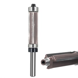 Top and Bottom Bearing Flush Trim Router Bit 1/4 Shank, 3-Cut Flute, 1-1/2-Inch Height X 1/2-Inch Diameter, Carbide Tipped, Template Flush Cut Trim Router Bit, for Woodworking Trimming by SICWOOD