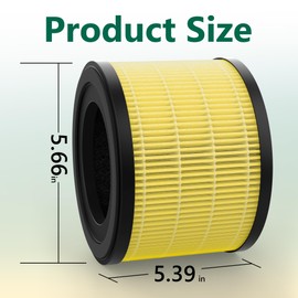 VALZONE 4 Pack AP-S0610L HEPA Replacement Filter Compatible with MOOKA AP-S0610L Purifier，3-in-1 H13 True Hepa & High-Efficiency Activated Carbon for Smoke, Odor, Dander, etc