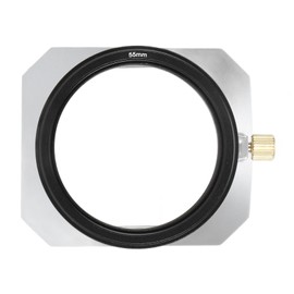 55mm Square Metal Lens Hood Aluminum Alloy Retro Digital Camera Lens Hood Shade for 25mm Or Above Focal Length Sliver