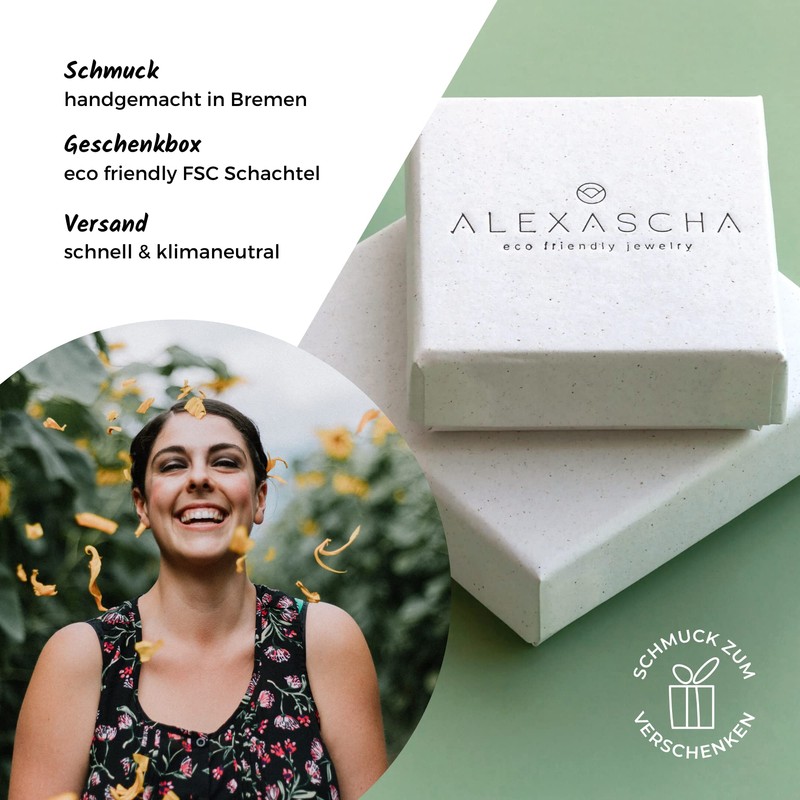 ALEXASCHA® Square Statement Glass Ring • Adjustable Stainless Steel Ring