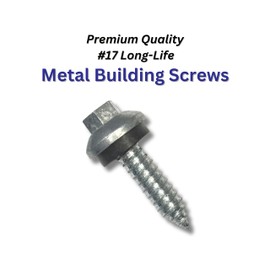 EAGLE 1 Long-Life Metal Roofing Screws: #17 x 1 Dome Cap Metal Building Screws (250-Count), Sharp Tip, EPDM Washer/Includes 5/16" Magnetic Hex Bit Driver
