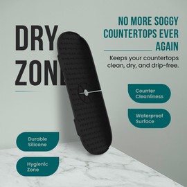 ECAAZ Silicone Faucet Mat for Kitchen Sink - 2 Pack Sink Splash Guard Behind Faucet - Adjustable Waterproof Drip Catcher Tray for Countertop Protection - Kitchen Sink Accessories for Home & RV