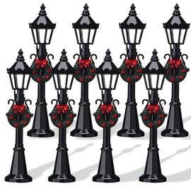 Christmas Village Accessories Christmas Mini Street Light Models Street Miniature Lamp Post Christmas Dollhouse Small Street Lamp, Age over 6 Years (, )