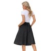 KANCY KOLE Womens High Elastic Waist Denim Skirt Lightweight Pleated